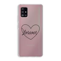 Forever heart black: Samsung Galaxy A51 5G Transparant Hoesje