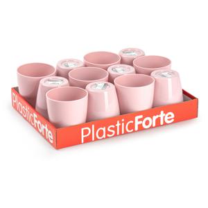 Plasticforte Drinkglazen - 24x - oud roze - kunststof - 400 ml - herbruikbaar - waterglazen