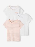 Set van 3 shirts voor meisjes met korte mouwen BASICS wit