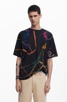 T-shirt met korte mouwen en tekeningen - BLACK - XXL