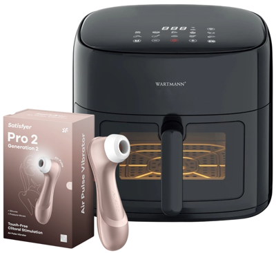 SATISFRYER - Wartmann Airfryer WM-2408 AF + Satisfyer Pro 2 Generation 2 Gold
