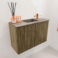 Toiletmeubel Mondiaz Joya Dlux | 60 cm | Meubelkleur Dusk | Faye wastafel Oza Wasbak Midden | 1 kraangat