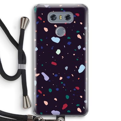 Dark Rounded Terrazzo: LG G6 Transparant Hoesje met koord