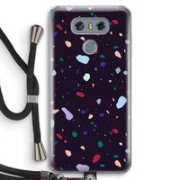 Dark Rounded Terrazzo: LG G6 Transparant Hoesje met koord