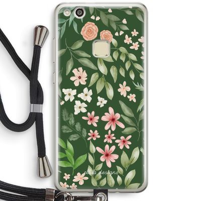 Botanical green sweet flower heaven: Huawei Ascend P10 Lite Transparant Hoesje met koord