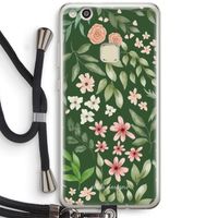 Botanical green sweet flower heaven: Huawei Ascend P10 Lite Transparant Hoesje met koord