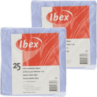 Ibex Dweiltjes - 50x - viscose schoonmaakdoeken - 38 x 40 cm - blauw - huishouddoekjes