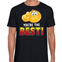 Funny emoticon t-shirt you are the best zwart voor heren - thumbnail