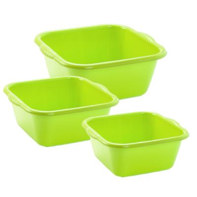 Plasticforte 3x huishoud teilen set - afwasbak - kunststof - 15-20-20 liter - groen - schoonmake Plasticforte 3x huishoud teilen set - afwasbak - kunststof - 15-20-20 liter - groen - schoonmake