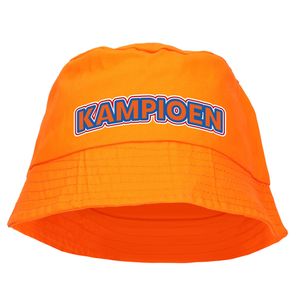 Koningsdag vissershoedje/bucket hat oranje - kampioen - 57-58 cm