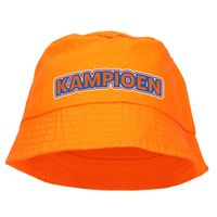 Koningsdag vissershoedje/bucket hat oranje - kampioen - 57-58 cm