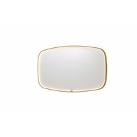 INK SP31 spiegel - 140x4x80cm contour in stalen kader incl dir LED - verwarming - color changing - dimbaar en schakelaar - geborsteld mat goud 8409872