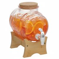Gerimport Limonade / sap dispenser - 1 Liter - borosilicaat glas - met onderstel en kraantje