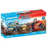 Playmobil 71875 Politie-pick-up, motor en 2 figuren, politie, stadsactie, 39 onderdelen, vanaf 4 jaar