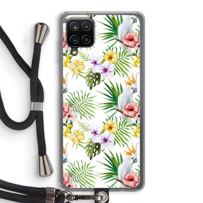 Gele kuif: Samsung Galaxy A12 Transparant Hoesje met koord