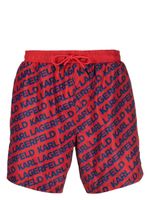 Karl Lagerfeld short de bain à logo Diag - Rouge