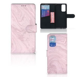 OnePlus 9 Pro Bookcase Marble Pink - Origineel Cadeau Vriendin