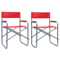 Regisseursstoelen 2 st staal rood