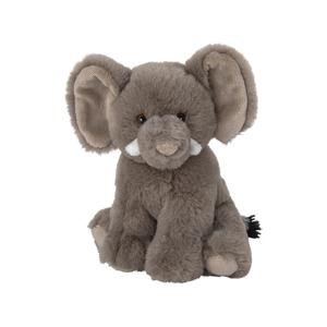 Pluche knuffel olifant - grijs - 16 cm - Savanne knuffeldieren