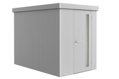 Biohort Metalen tuinhuis Neo - Enkele deur - Zilver - 3A (180x292 cm)- Plat dak- Metaal- Biohort