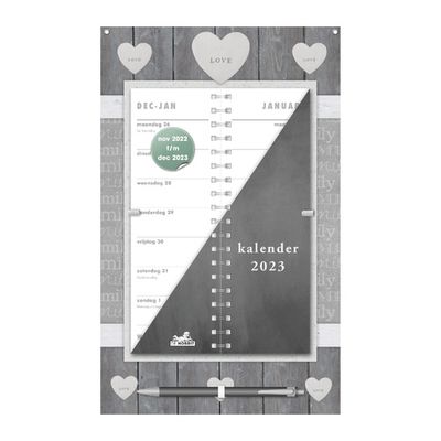 Omslagkalender Home grijs 2023 - Spiraalgebonden (8719231167230)