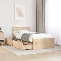 Bedframe zonder matras massief grenenhout 75x190 cm