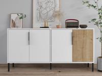 Dressoir CALISSE 4 deuren wit/saphire eik