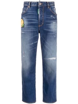 DSQUARED2 jean Smiley Boston à coupe droite - Bleu