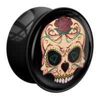 Double Flared Plug met Doodshoofddesign Acryl Tunnels & Plugs - thumbnail