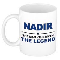 Naam cadeau mok/ beker Nadir The man, The myth the legend 300 ml - Naam mokken - thumbnail