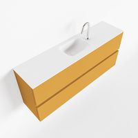 Toiletmeubel Mondiaz Ada | 120 cm | Meubelkleur Ocher | Lex wastafel Talc Midden | 1 kraangat