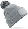 Beechfield CB443 Snowstar® Patch Beanie - Heather Grey/Black - One Size