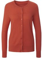 Vest 100% kasjmier lange mouwen Van Peter Hahn Cashmere oranje - thumbnail