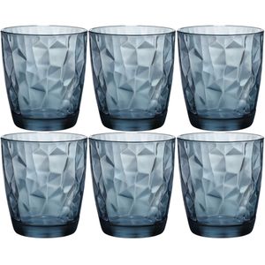 Set van 18x stuks tumbler waterglazen/drinkglazen blauw 390 ml