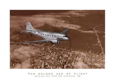 Kunstdruk Margaret Bourke-White - Mainline DC-3 over San Francisco 70x50cm