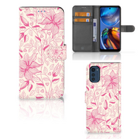 Motorola Moto E32 | Moto E32s Hoesje Pink Flowers - thumbnail