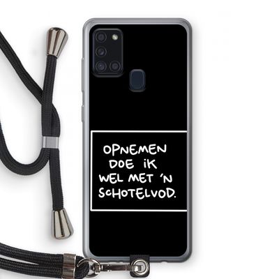 Schotelvod: Samsung Galaxy A21s Transparant Hoesje met koord