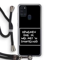 Schotelvod: Samsung Galaxy A21s Transparant Hoesje met koord