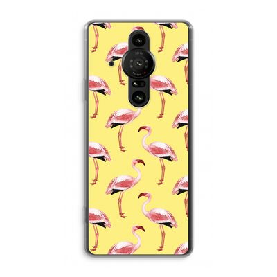 Flamingo's geel: Sony Xperia Pro-I Transparant Hoesje
