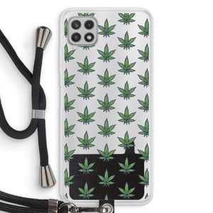 Weed: Samsung Galaxy A22 4G Transparant Hoesje met koord