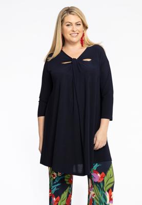 Yoek Tuniek Wide Bottom met halsdetail | Blauw | Maat 54/56