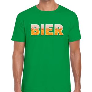 Bier tekst t-shirt groen heren