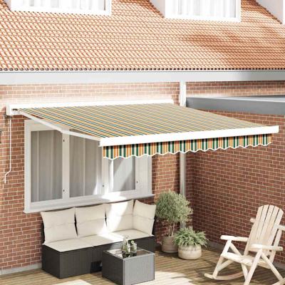 Luifel automatisch uitschuifbaar 350x250 cm groen en geel