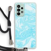 Waterverf blauw: Samsung Galaxy A52s 5G Transparant Hoesje met koord Waterverf blauw: Samsung Galaxy A52s 5G Transparant Hoesje met koord
