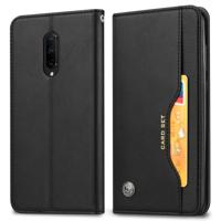 Knead huidtextuur horizontaal Flip lederen case voor OnePlus 7 Pro met foto frame & houder & kaartsleuven & portemonnee (zwart)