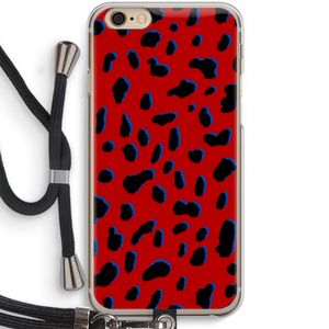 Red Leopard: iPhone 6 / 6S Transparant Hoesje met koord