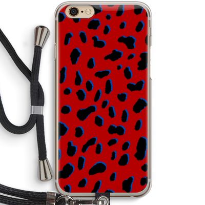 Red Leopard: iPhone 6 / 6S Transparant Hoesje met koord