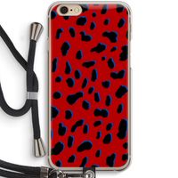 Red Leopard: iPhone 6 / 6S Transparant Hoesje met koord