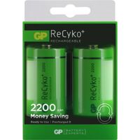 GP Batteries ReCyko+ D 2200 - 2 oplaadbare batterijen GP Batteries ReCyko+ D 2200 - 2 oplaadbare batterijen