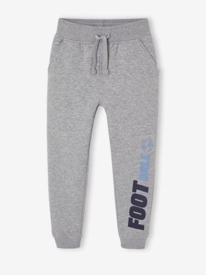 Joggingbroek voor jongens maxi typo gemêleerd grijs